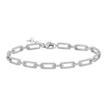 Load image into Gallery viewer, 14K White Gold Diamond Link Bracelet
