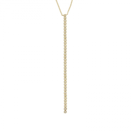 14K Yellow Gold Diamond Lariat Necklace