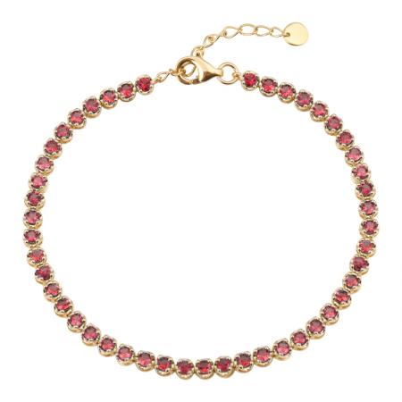 14K Yellow Gold Ruby Tennis Bracelet