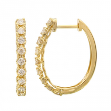 Load image into Gallery viewer, 14K Gold Diamond Oval Hoops
