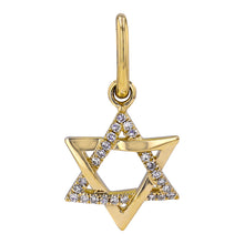 Load image into Gallery viewer, 14K Gold Star Of David Diamond Charm
