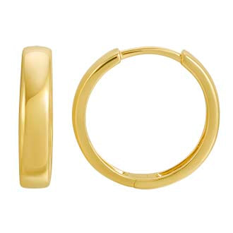 14K Yellow Gold Thick 15mm Huggie