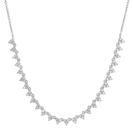 14K Gold Diamond Triangle Necklace