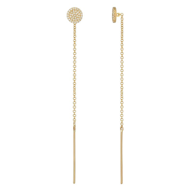 14K Gold Diamond Threader Earrings