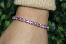 Load image into Gallery viewer, 14K White Gold Pink Sapphire Tennis Bracelet

