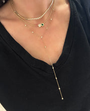 Load image into Gallery viewer, 14K Yellow Gold Diamond Bezel Lariat Necklace
