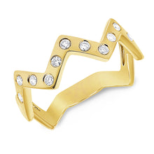 Load image into Gallery viewer, 14K Gold With Diamonds Zig Zag Ring
