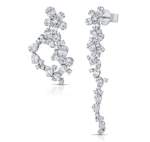 Load image into Gallery viewer, 14K White Gold Multi Shape Diamond Baguette Drop Earrings
