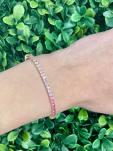 Load image into Gallery viewer, 14K Gold Pink Sapphire Ombre Bracelet
