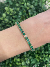 Load image into Gallery viewer, 14K Gold Oval Emerald Tennis Bracelet
