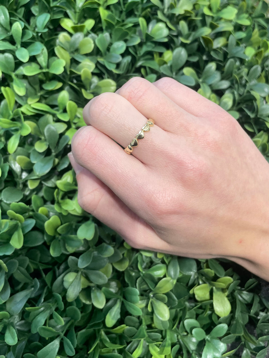 14K Yellow Gold Heart Band Ring