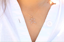 Load image into Gallery viewer, 14K Gold and Diamond Open Star Charm
