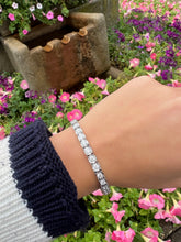 Load image into Gallery viewer, 14K White Gold Illusion Tennis Bracelet
