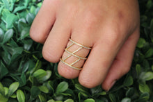 Load image into Gallery viewer, 14k Yellow Gold Multi Bar Diamond Ring
