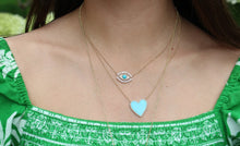 Load image into Gallery viewer, 14K Gold Extra Large Turquoise Heart Necklace
