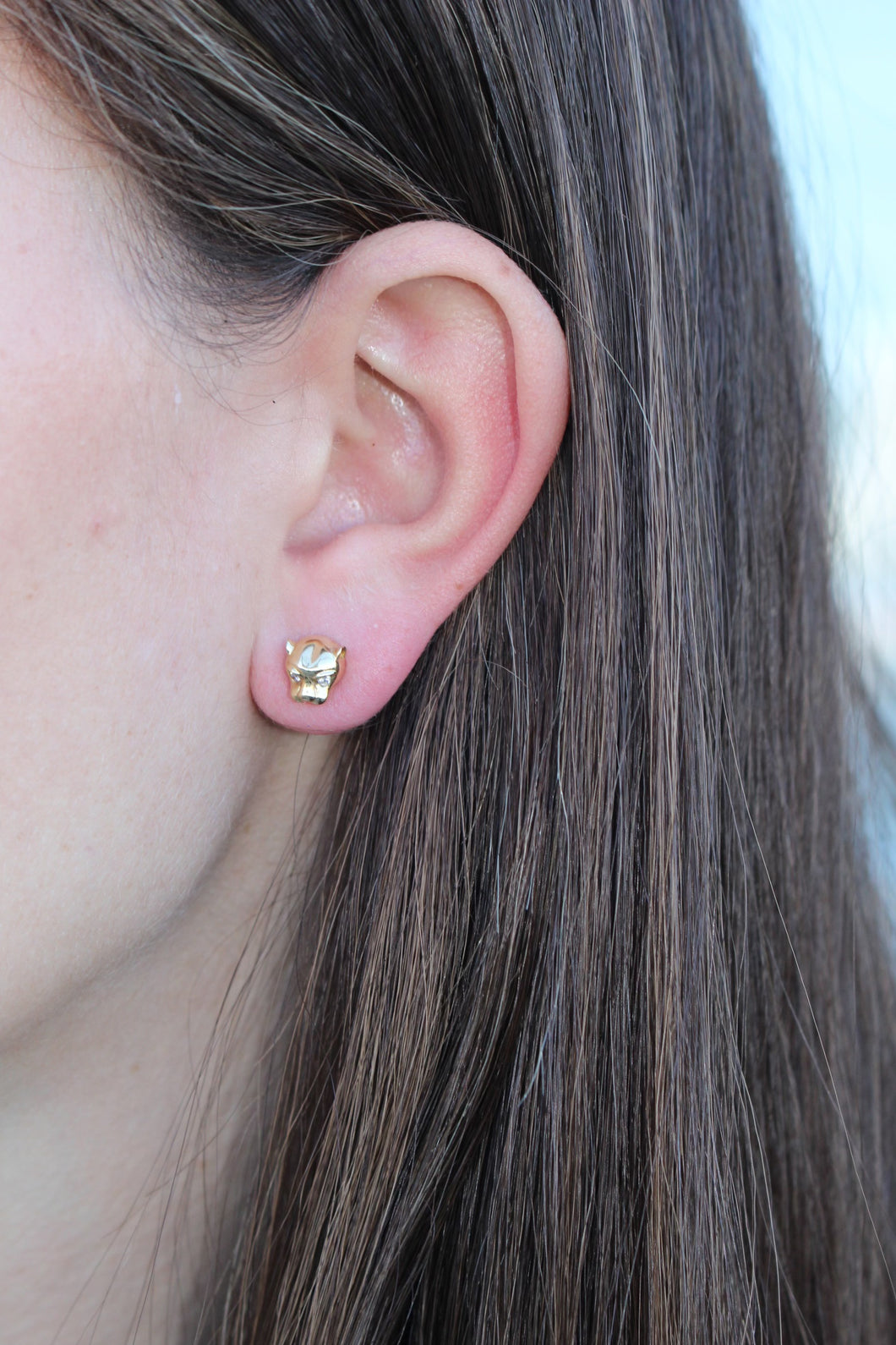 14K Yellow Gold Cougar Studs