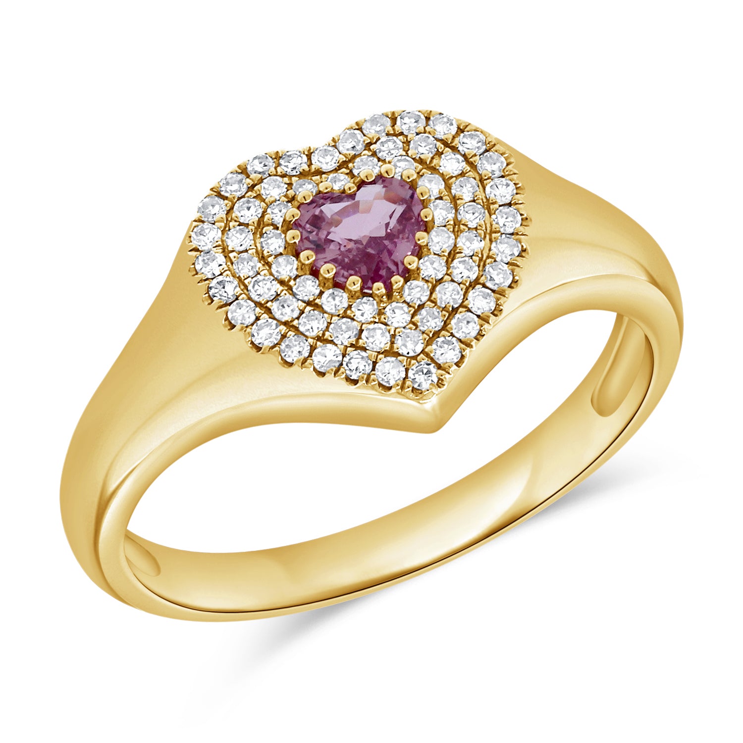 14k Heart ruby & diamond selling pinky or child’s ring