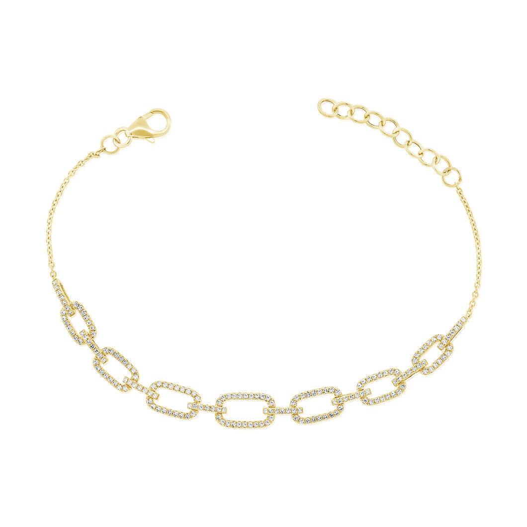 14K Gold Diamond Link Bracelet