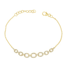 Load image into Gallery viewer, 14K Yellow Gold Diamond Round Link Bracelet
