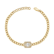 Load image into Gallery viewer, 14K Yellow Gold Soft Cuban Chain Diamond Center Bracelet
