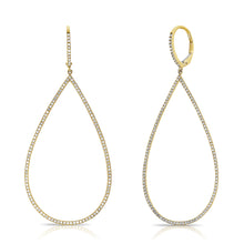 Load image into Gallery viewer, 14K Gold Diamond Teardrop Drop Earrings
