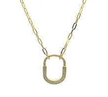 Load image into Gallery viewer, 14K Yellow Gold Diamond Paperclip Necklace
