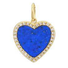 Load image into Gallery viewer, 14K Yellow Gold Lapis Small Heart Charm
