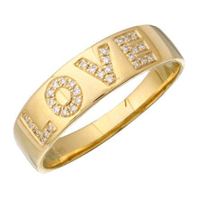 Load image into Gallery viewer, 14K Yellow Gold Diamond Love Ring
