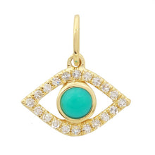 Load image into Gallery viewer, 14K Yellow Gold Evil Eye Necklace Charm
