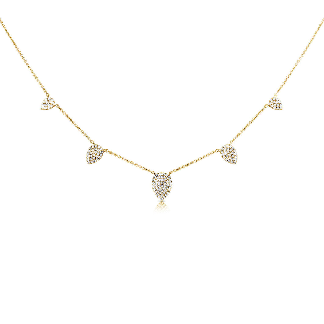 14K Gold Diamond Pear Necklace