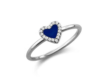 Load image into Gallery viewer, 14K Gold Lapis Mini Heart Ring

