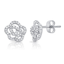 Load image into Gallery viewer, 14K Gold Diamond Small Flower Studs
