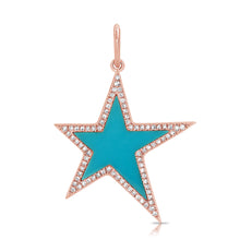 Load image into Gallery viewer, 14K Gold Turquoise Star Charm
