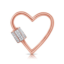 Load image into Gallery viewer, 14K Gold and Diamond Carabiner Heart Charm
